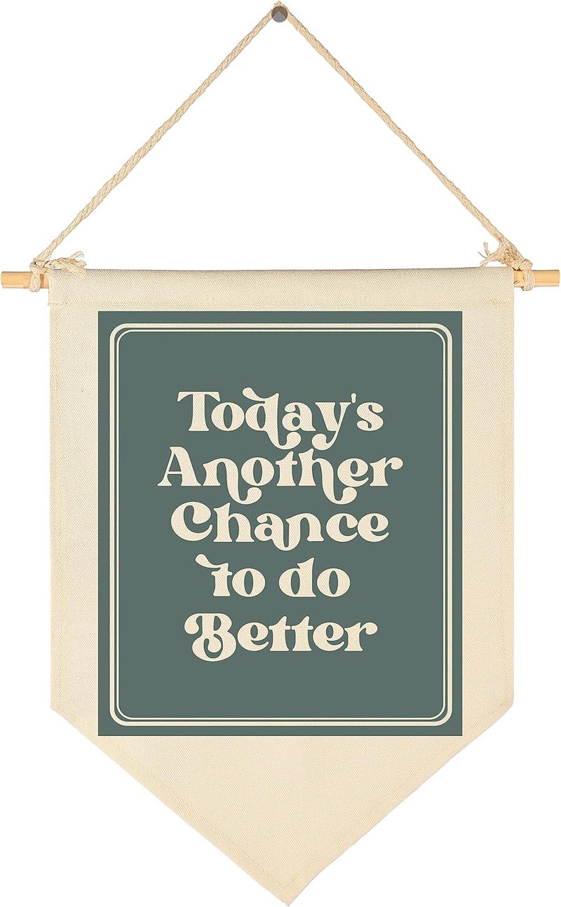 Sioial Encourage Banner Wall Decor Gifts for Nursery Classroom Playroom Bedroom Front Door-Growth Mindset Affirmation Educational Flag-Calm Down Corner Wall Sign-Reminder Gift-Today's Another Chance - Image 1